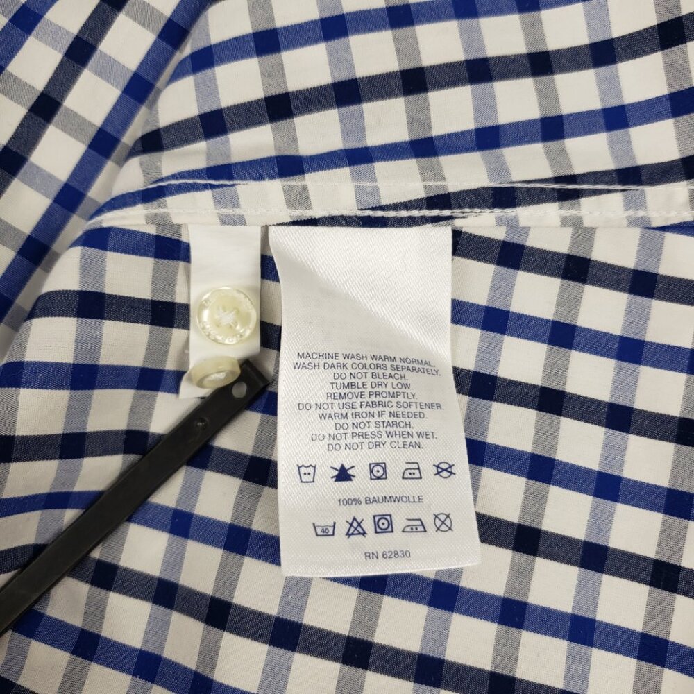 Lands End 2P Plaid 3/4 Roll Up Sleeve Women Top Shirt Petite Button Up Petite - Picture 6 of 11